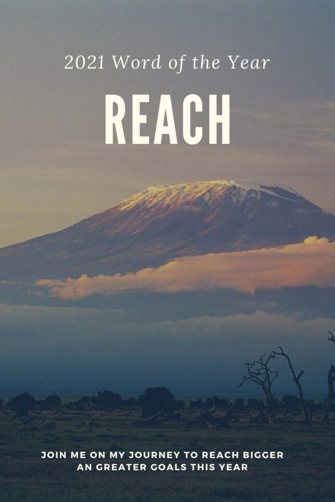 2021 word of the year: reach. I will reach new heights personally and professionally this year.